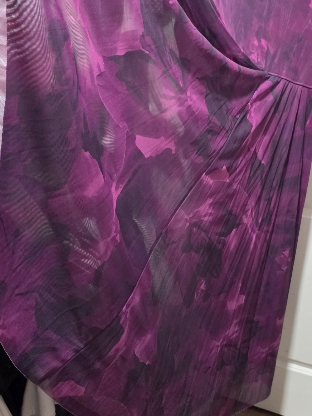 Women's Long Sleeve Purple Mesh Maxi Dress with Square Neck - Picture 5 of 6